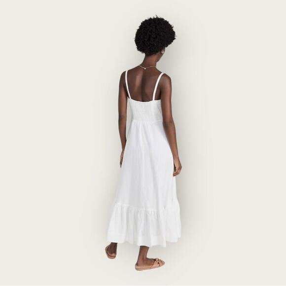 NWT | Jonathan Simkai | Kitzia Linen Bustier Midi Dress | White | Large - Picture 3 of 14